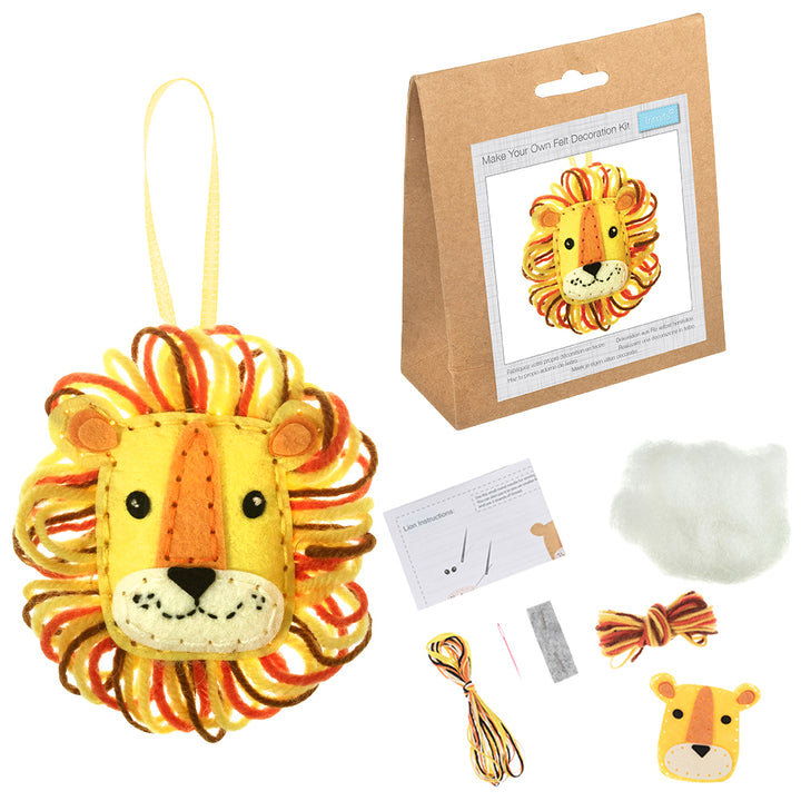 Lion Decoration | Mini Felt Sewing Kit | Complete Craft Kit