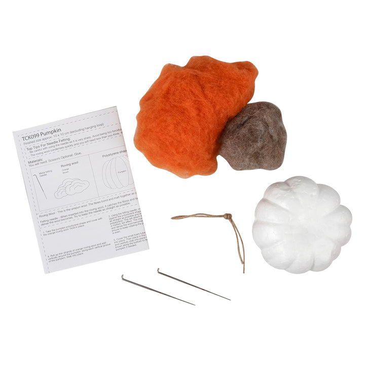 Halloween Pumpkin | Needle Felting Complete Craft Kit | 10cm Wide