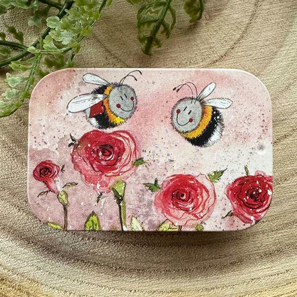 Happy Bees | Little Slide Shut Tin to Fill | Mini Gift | Cracker Filler