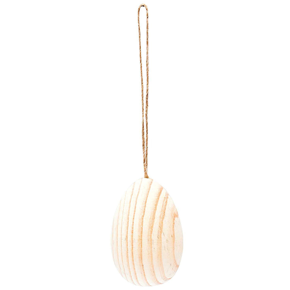 Hanging Wooden Egg for Easter Crafts | 6cm Tall | Single