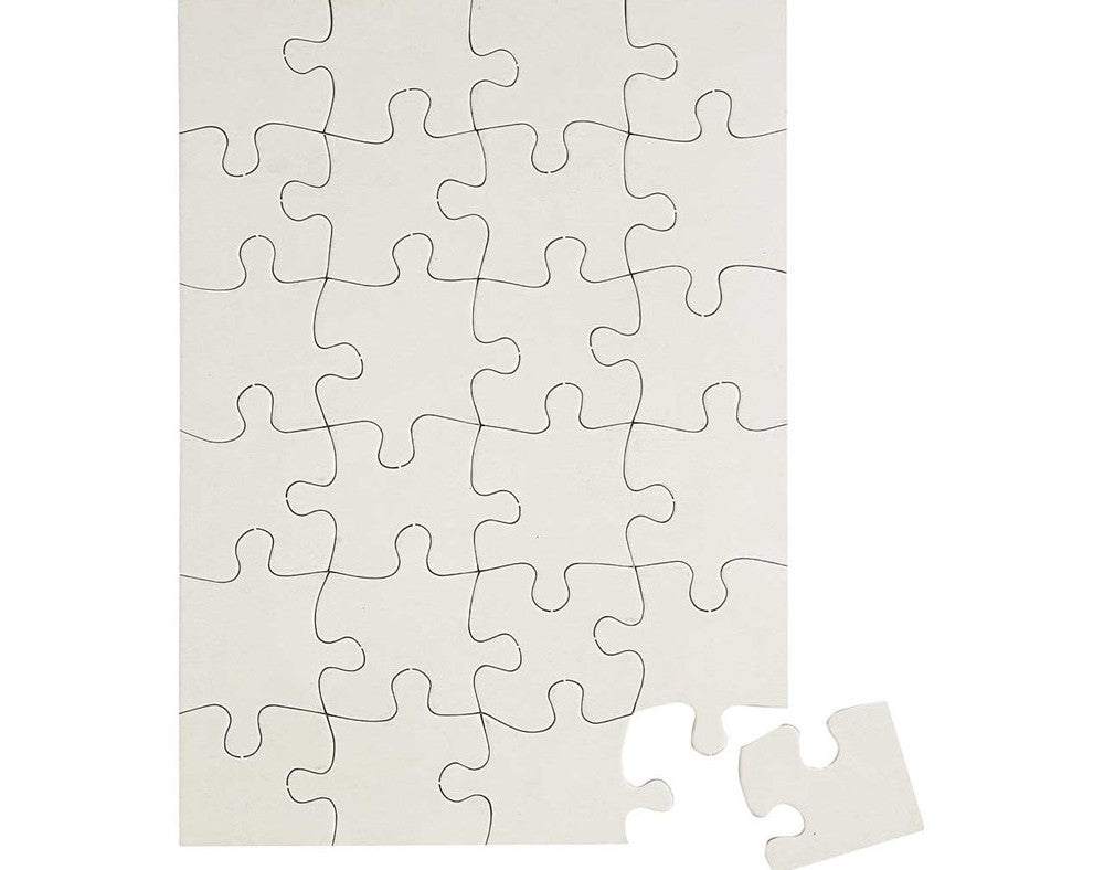 16 Blank Thick A5 Card Jigsaw Puzzles for Kids Colouring Crafts