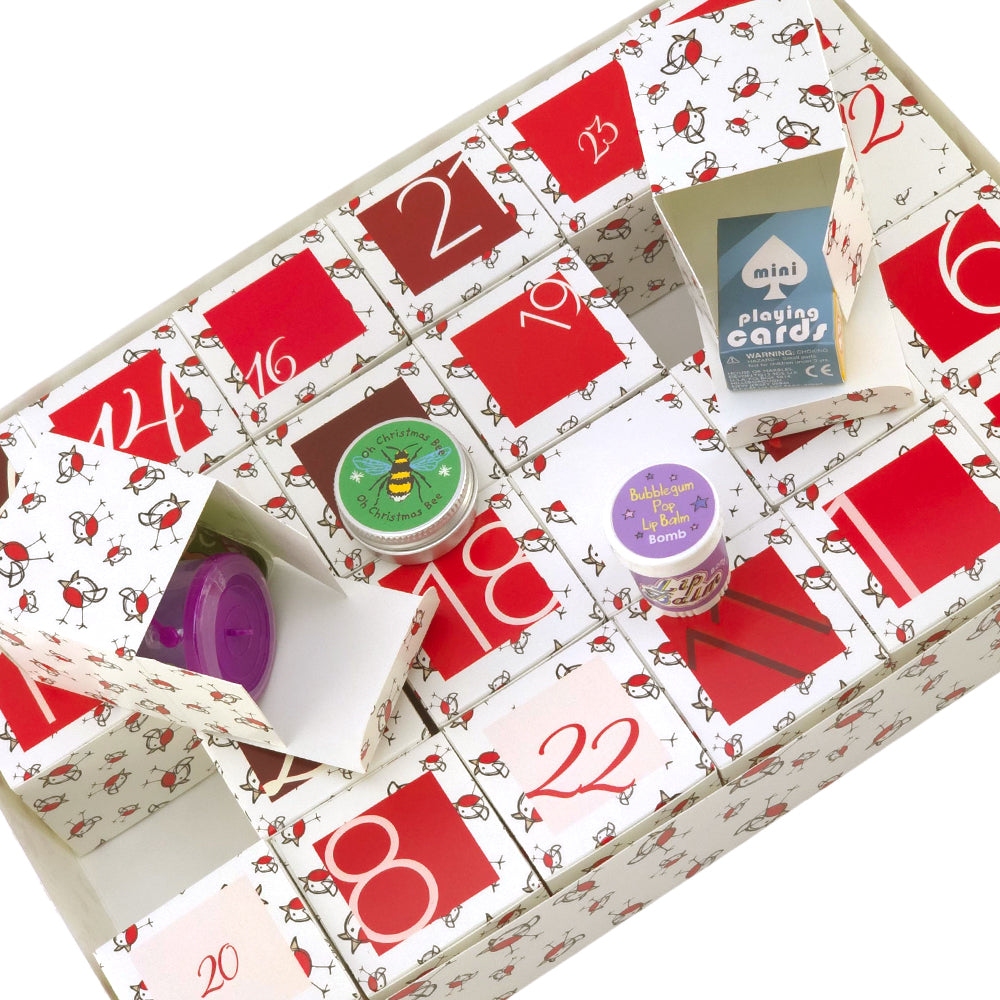 Personalised Advent Calendar Kit | 24 Cubes & Outer Box | Chirpy Robin