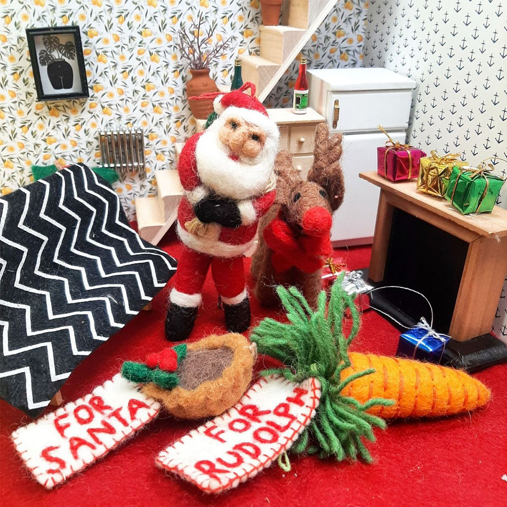 Scandi Santa | Handmade Felt Christmas Tree Topper | 20cm Tall | Fairtrade Felt
