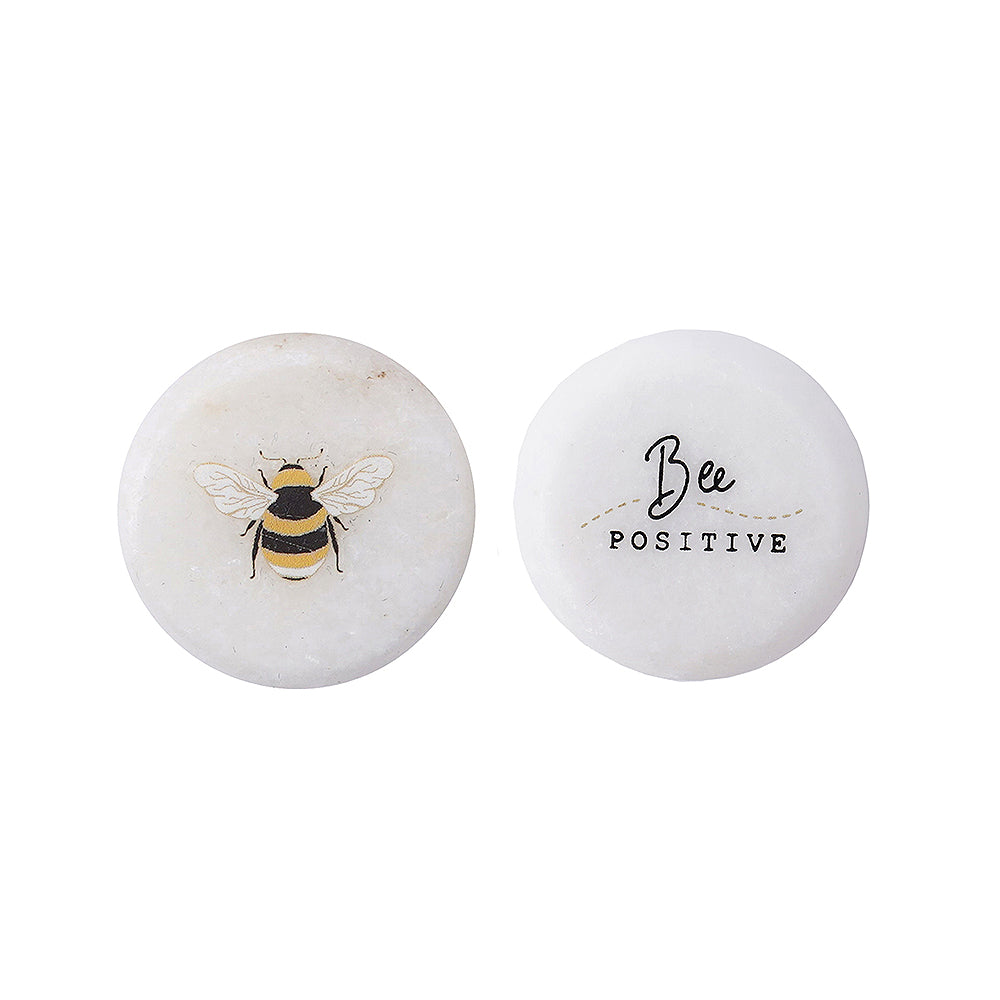 3cm Ceramic Pebble Keepsake Token Bee Positive |  Cracker Filler Gift