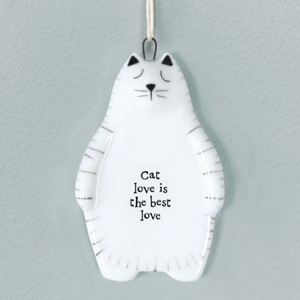 Cat Love Is The Best Love | Porcelain Cat Ornament | Little Cracker Filler Gift