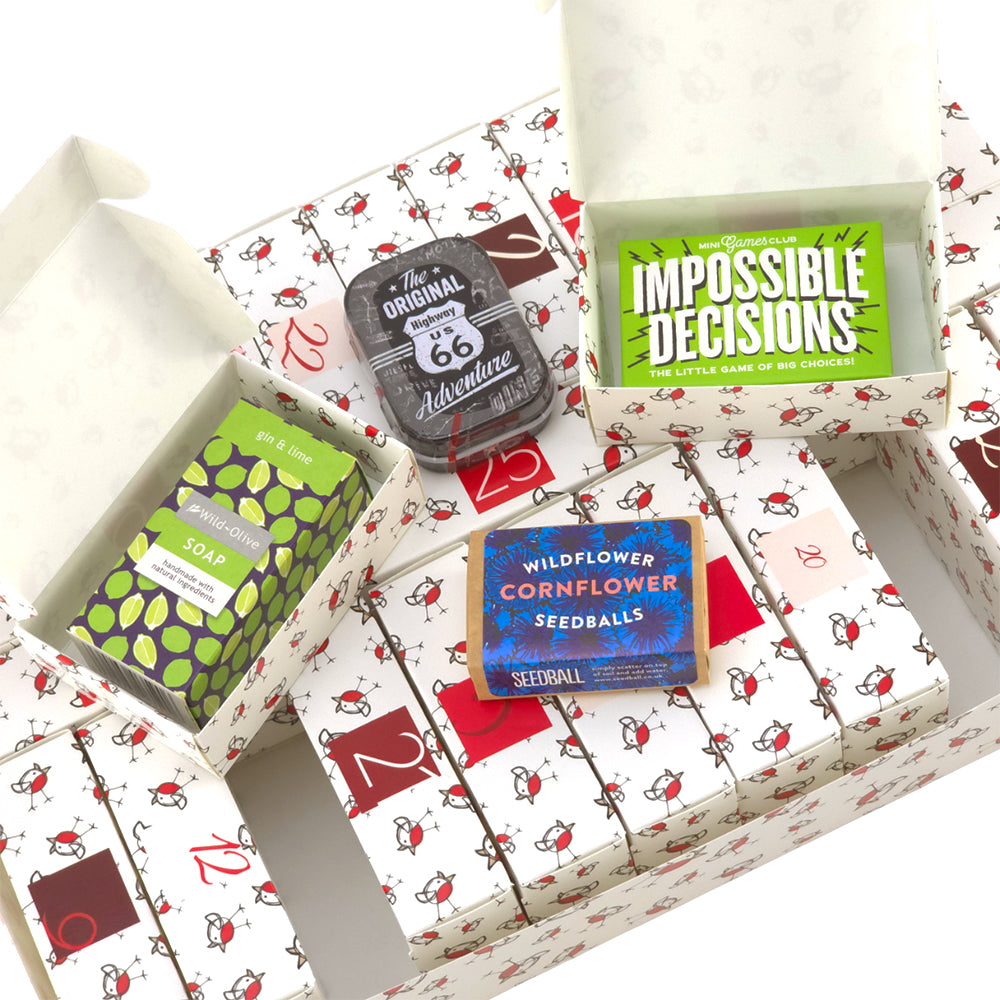 Personalised Advent Calendar Kit | 25 Soap Boxes & Outer Box | Chirpy Robin
