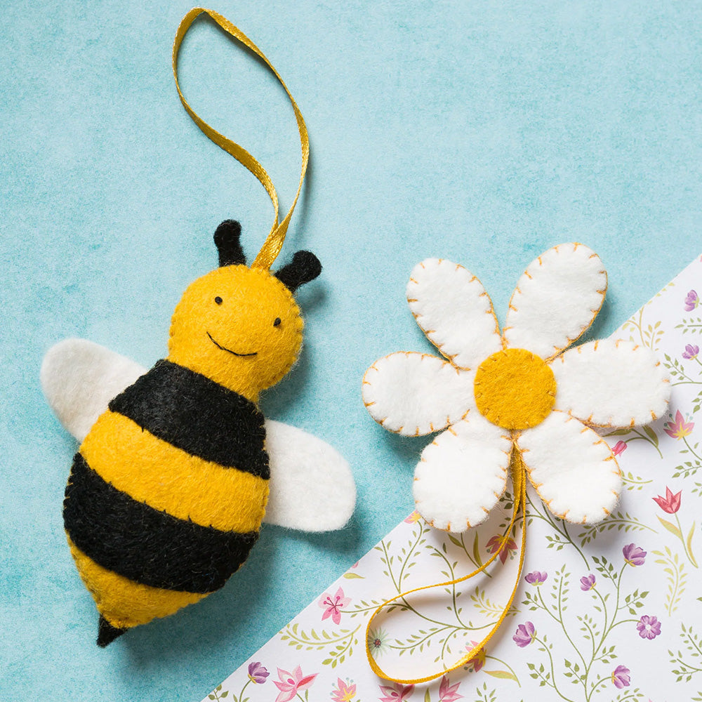 Bee & Daisy Ornaments | Mini Felt Sewing Kit | Corinne Lapierre