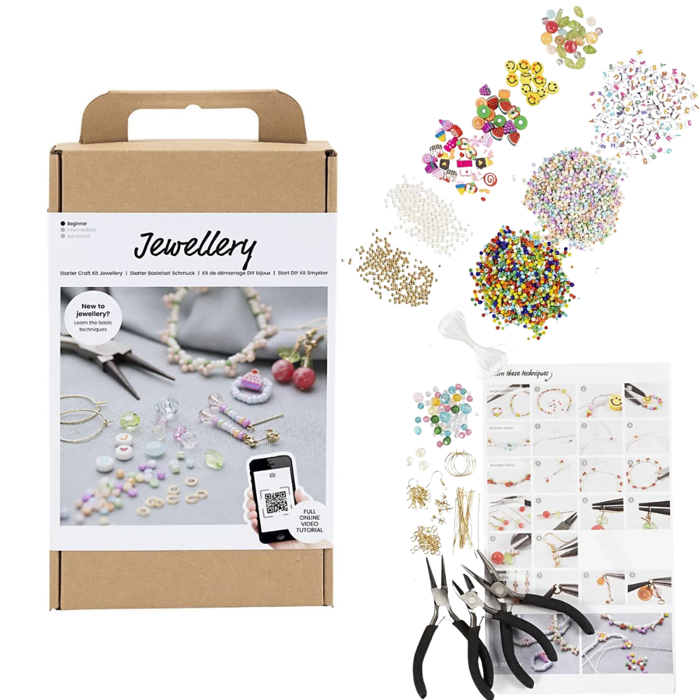 Jewellery Making Starter Craft Kit for Kids| With Tools | Complete Boxed Set