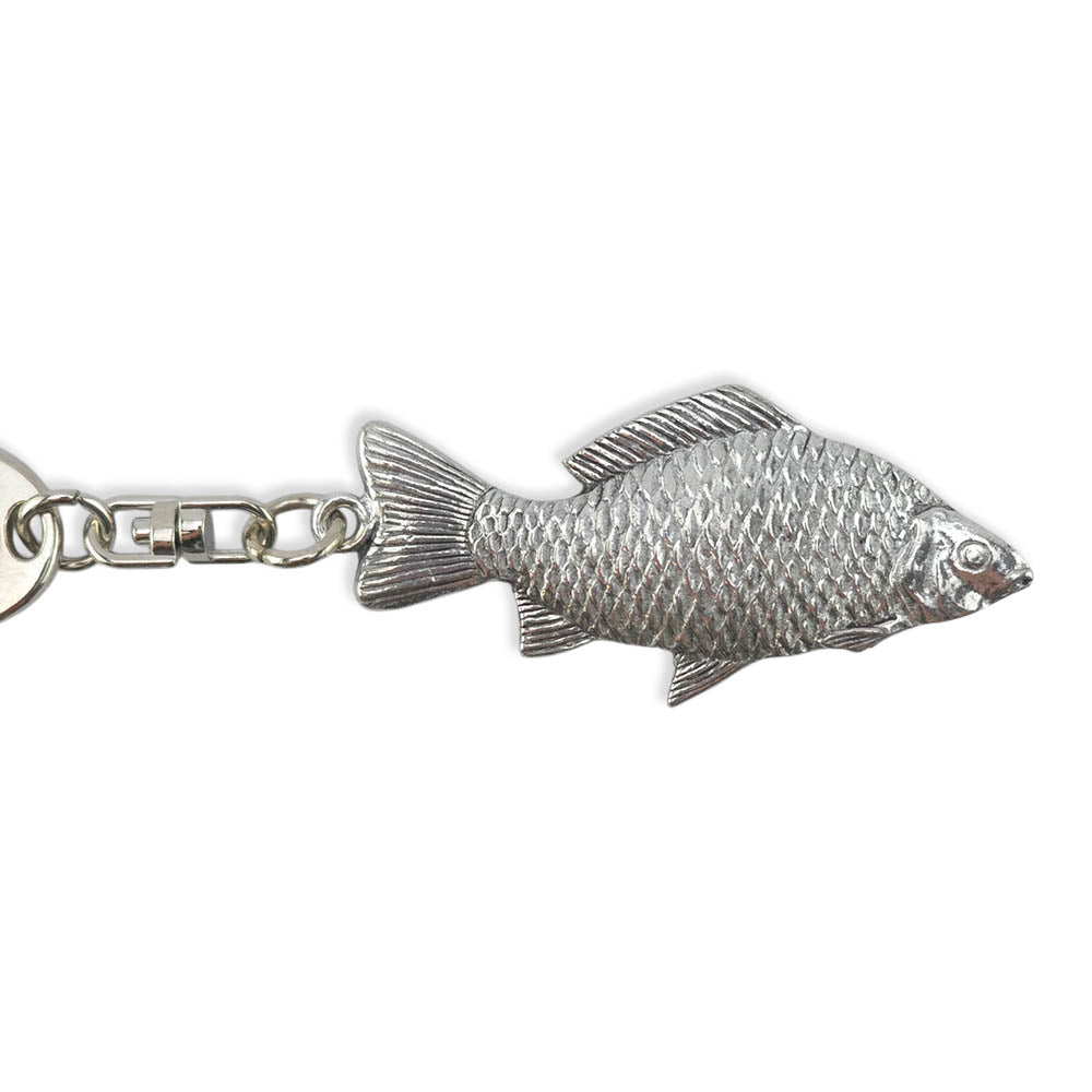 Carp Fishing | Chunky English Pewter 3D Keyring | Little Gift | Cracker Filler
