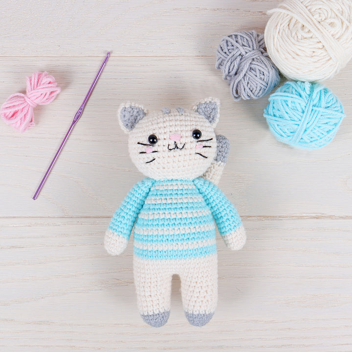 Amigurumi Cat | Complete Crochet Craft Kit | 19cm Tall
