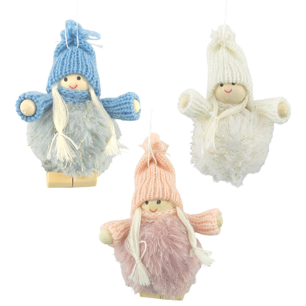 Pastel Pom Pom Style Scandi Christmas Tree Ornament | Single | Cracker Filler | Gisela Graham