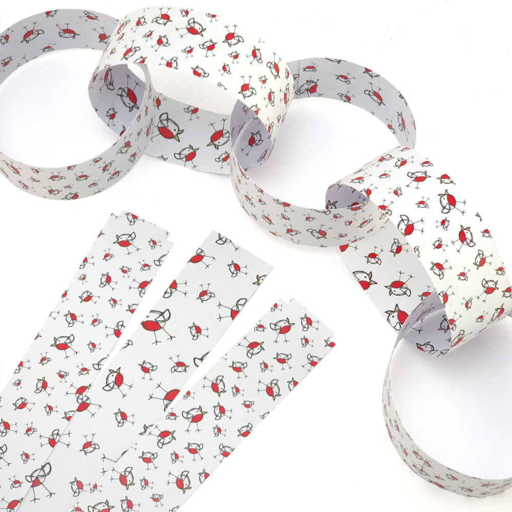 30 Reusable Christmas Paper Chains | Chirpy Robin | No Glue Needed | 2.5m