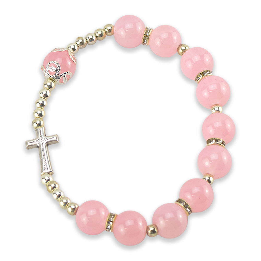 Pretty Pink Rosary Bracelet | Christian Faith | Cracker Filler Gift