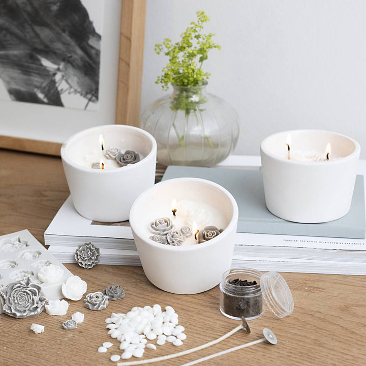 Candle Making Craft Kit | Makes 3 Candles with Rose Details