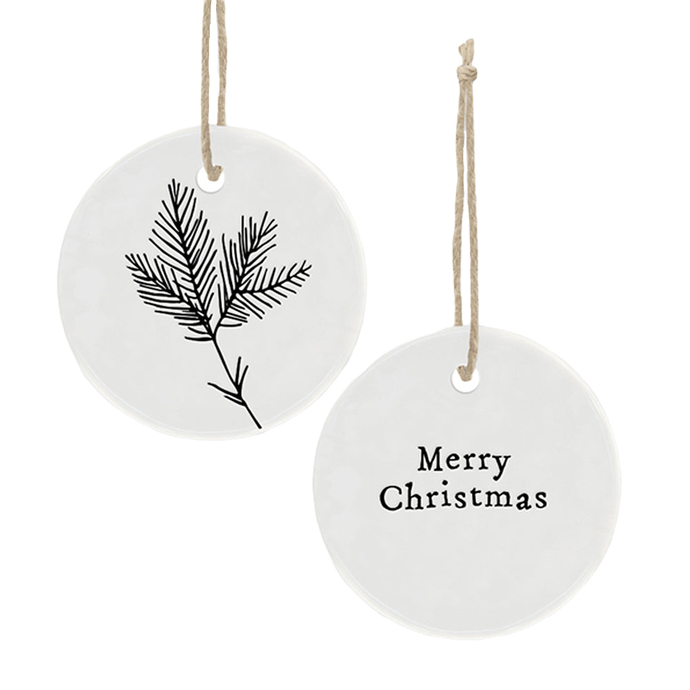 Merry Christmas Mini Porcelain Hanger | Cracker Filler | Mini Gift