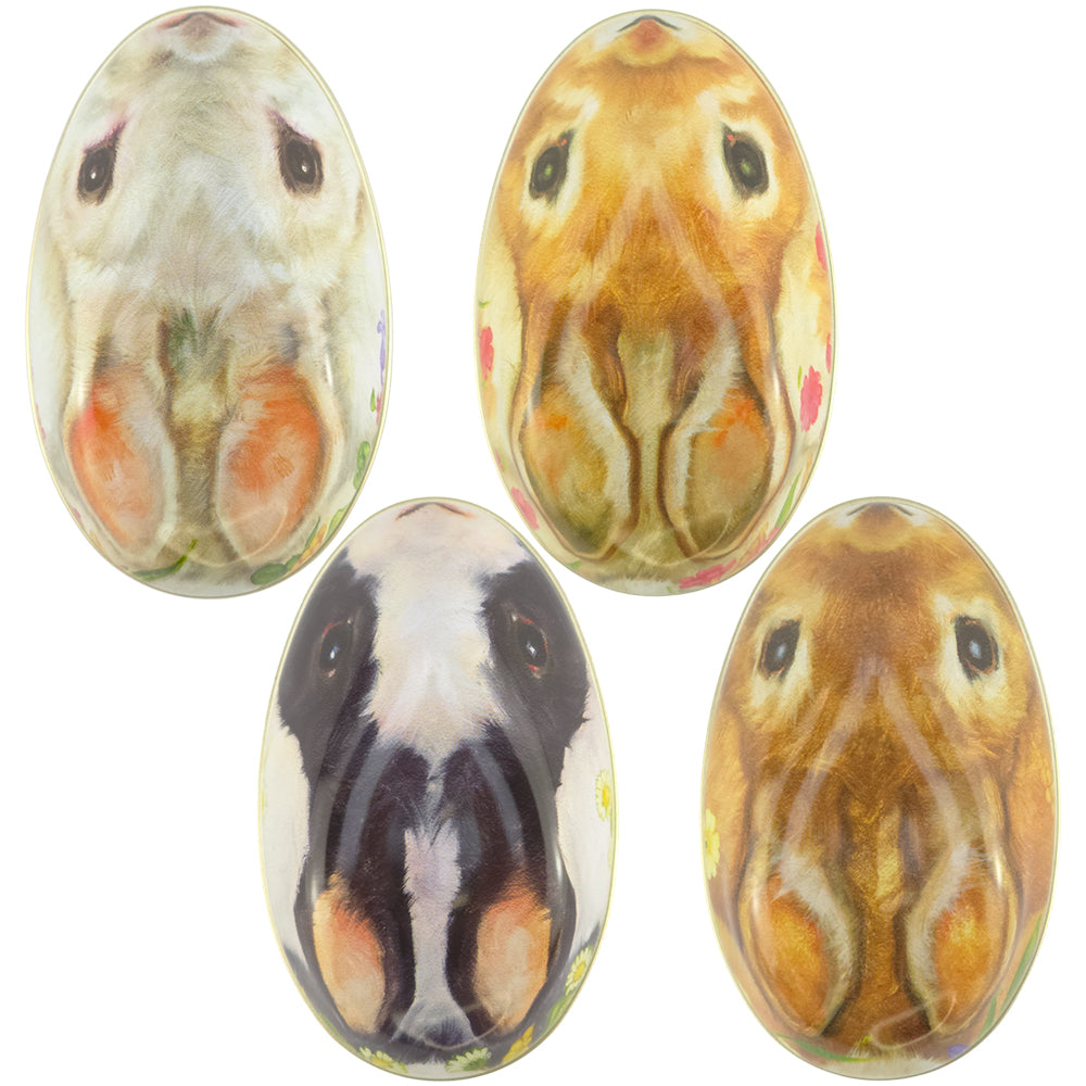 Springtime Bunnies | Two-Part Fillable Tinware Easter Egg | Lovely Gift