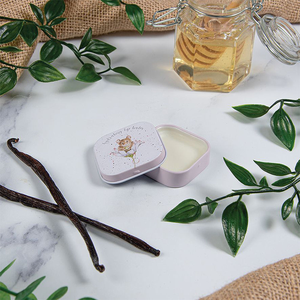 Wrendale Honey &amp; Vanilla Lip Balm in a Tin | Mouse Design | Cracker Filler Gift