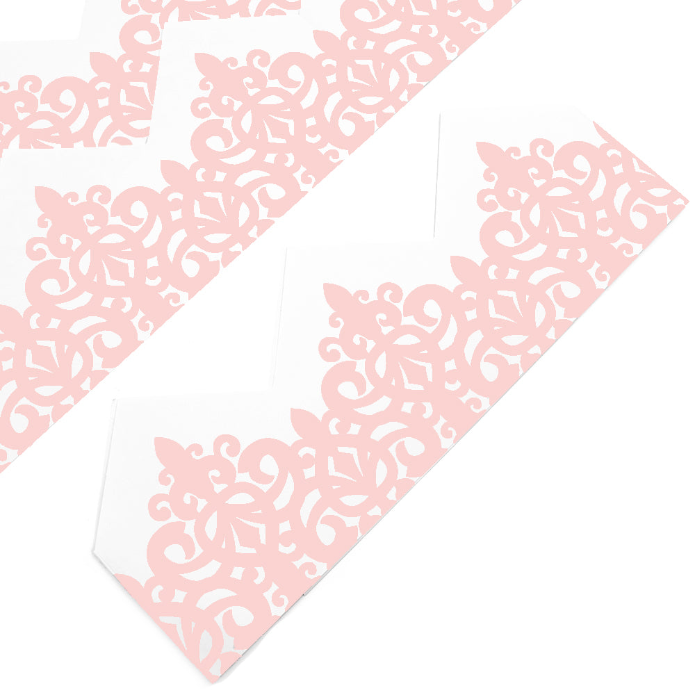 100 Baby Pink Filigree Adjustable Paper Hats for DIY Cracker Making Crafts
