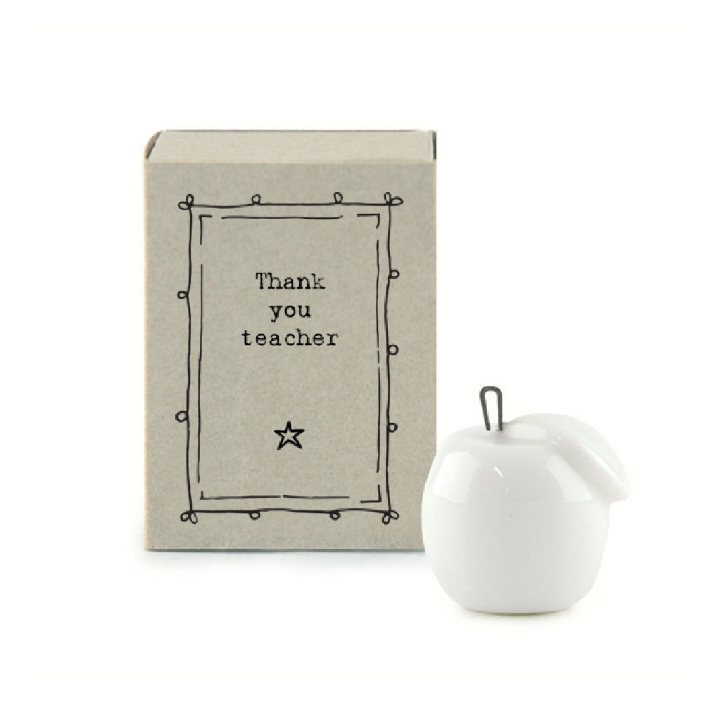 Mini Ceramic Little Apple Ornament 'Thankyou Teacher' | Cracker Filler Gift