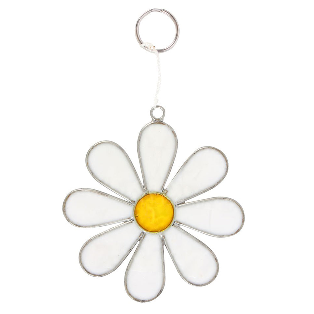 White Daisy | Hanging Glass Suncatcher | Pretty Gift for Ladies