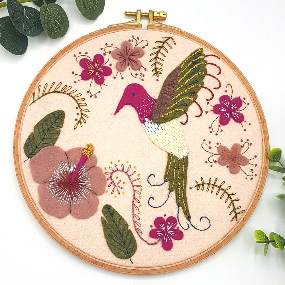 Hummingbird | 19cm Applique Hoop Sewing Kit & Hoop | Corinne Lapierre