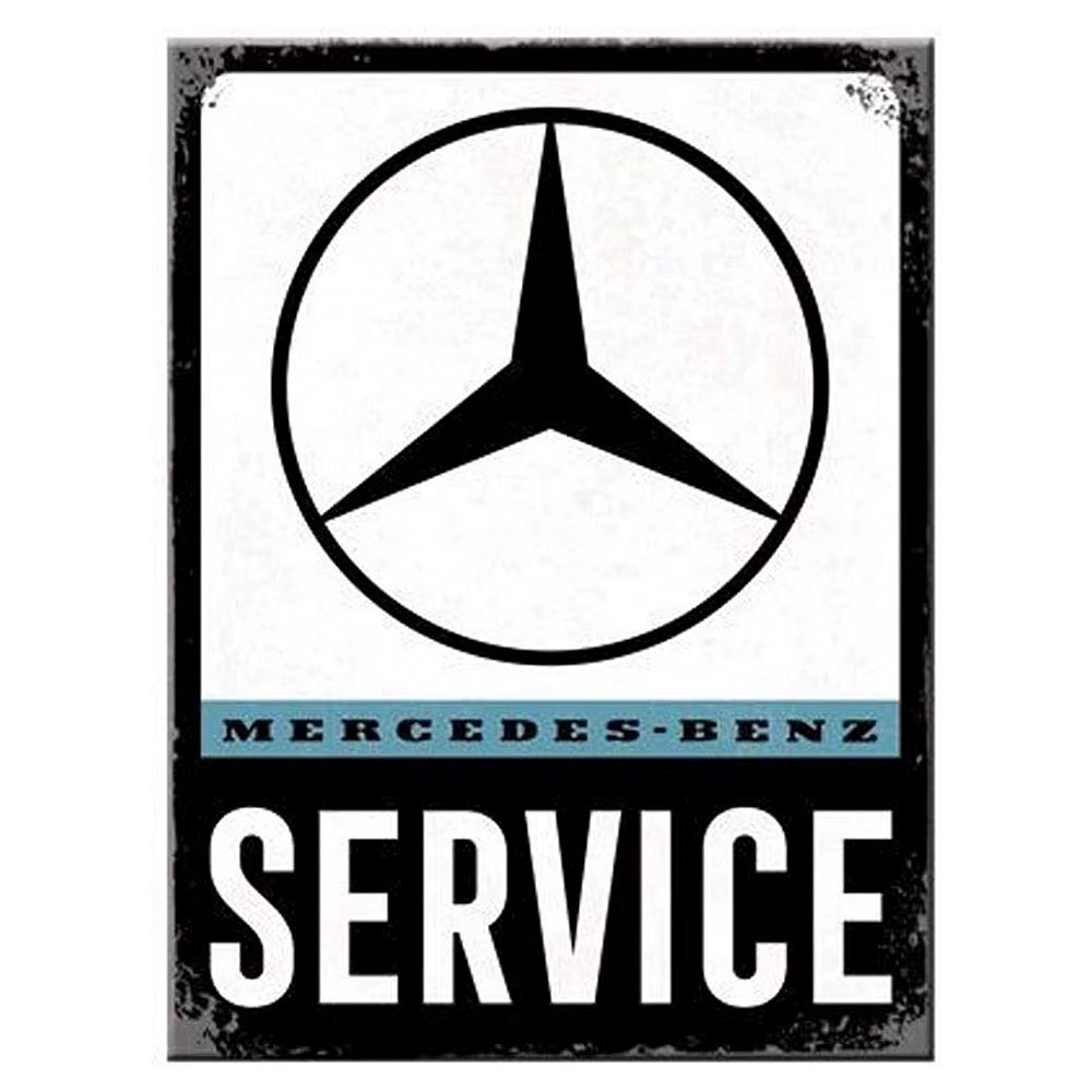 Mercedes Benz Service | Retro Magnet | 8x6cm | Mini Gift | Cracker Filler