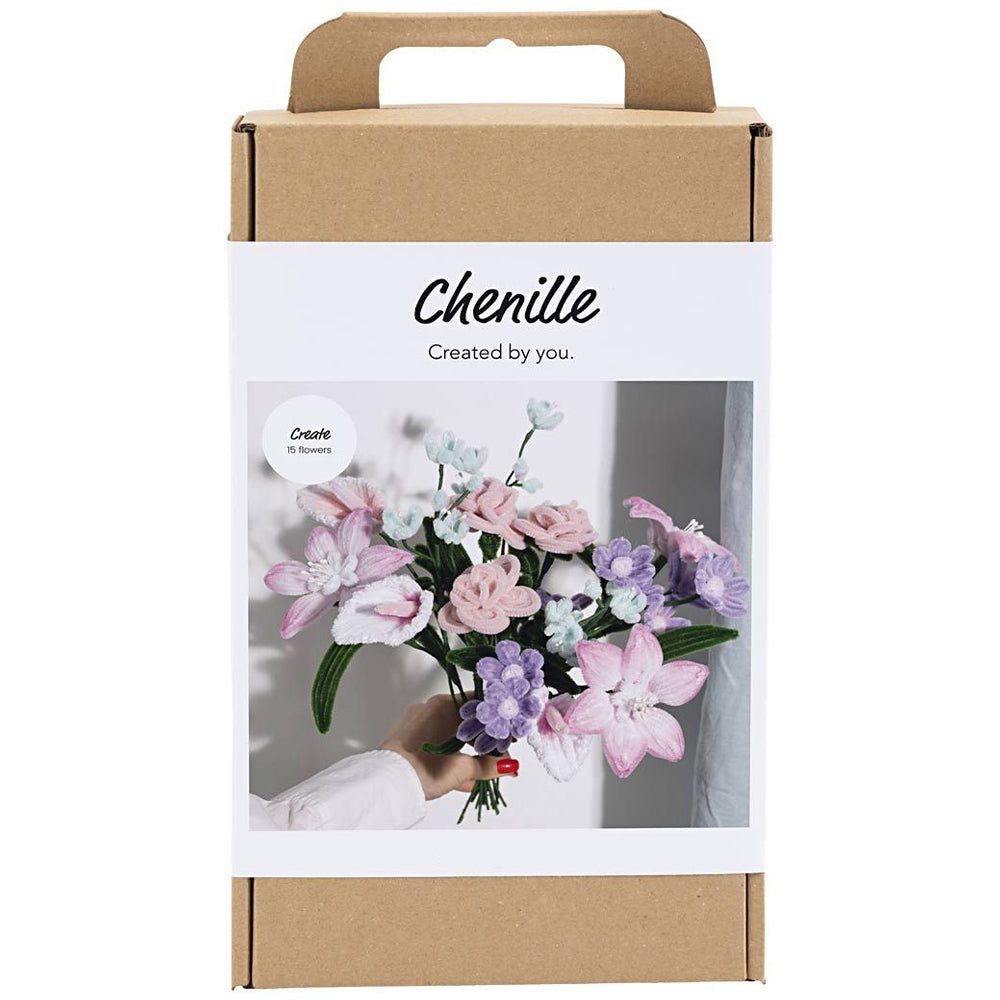 Pastel Bouquet | Chenille Flower Mini Craft Kit | Makes 15 | Crepe Alternative