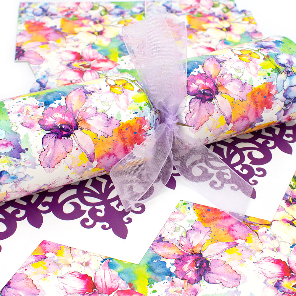 Watercolour Orchid Cracker Making Kits - Make & Fill Your Own