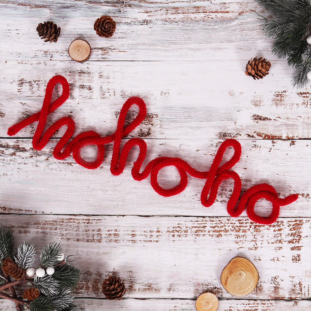 Ho Ho Ho | French Knitting Wire Word Christmas Kit | With Knitting Dolly