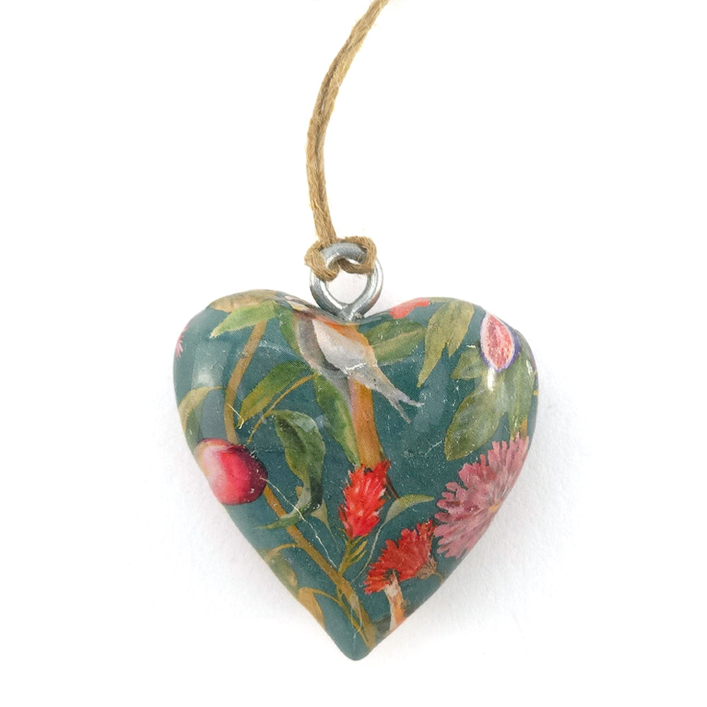 Floral Heart Wooden Hanging Ornament | 5cm | Little Gift | Cracker Filler
