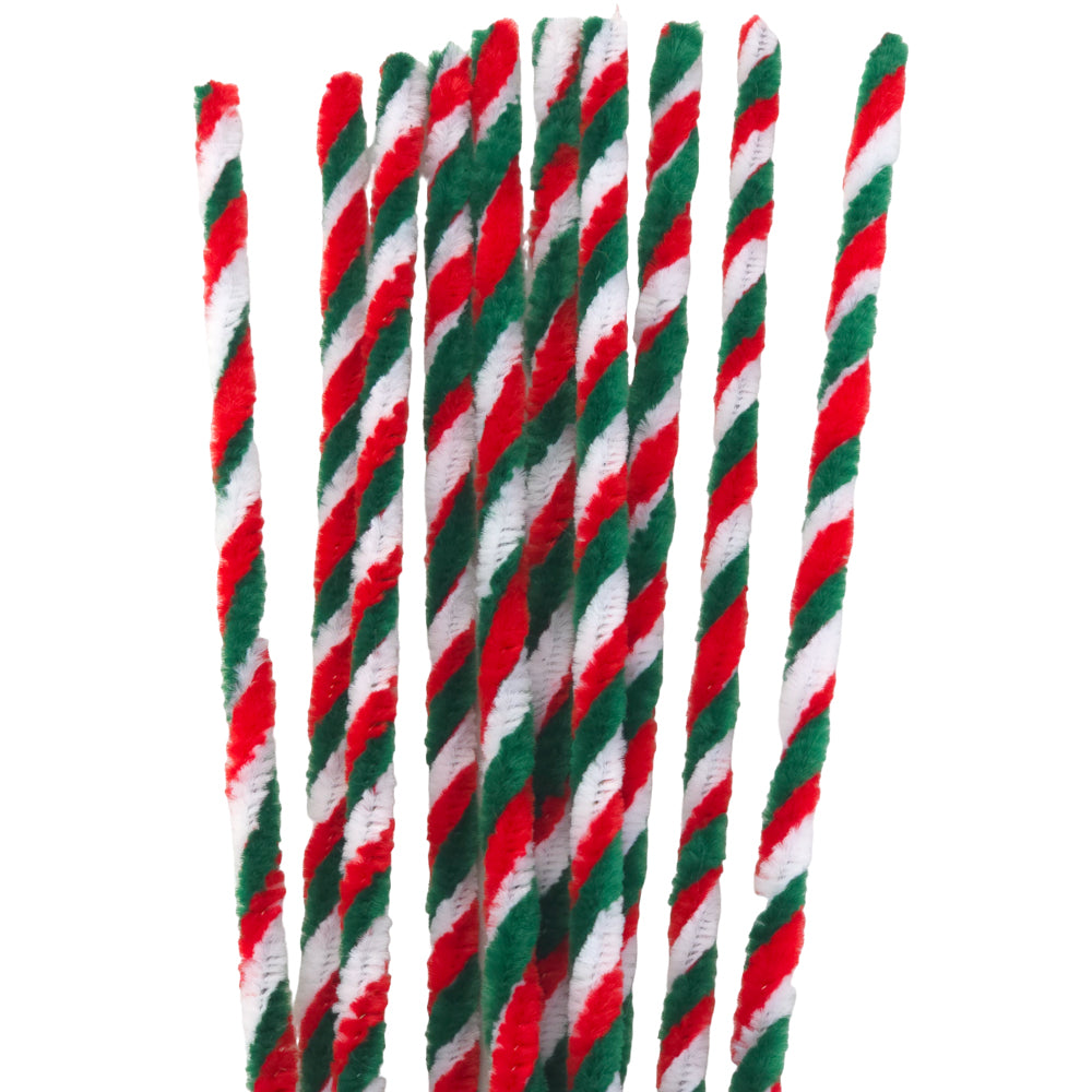 Christmas Twist | 30cm Craft Pipecleaners | Chenille Stems | 6mm Wide | 10 Pack