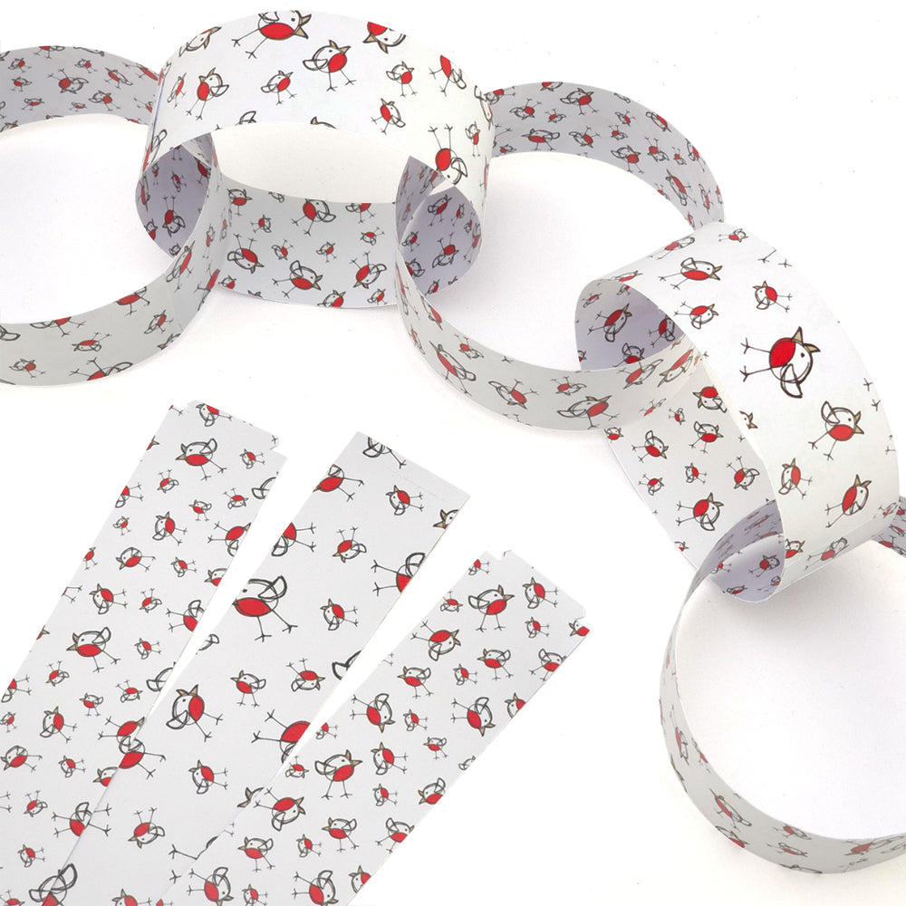 30 Reusable Christmas Paper Chains | Chirpy Robin | No Glue Needed | 2.5m
