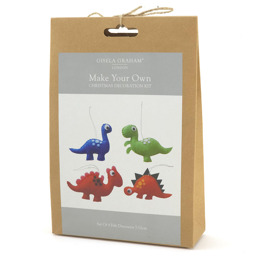 Sew Your Own Dinosaur Christmas Tree Decorations | Makes 4 | Complete Sewing Kit