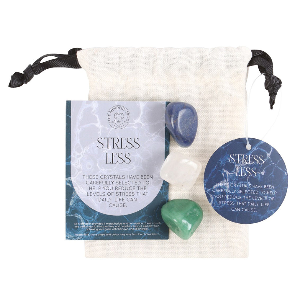 Stress Less | Healing Crystal Set  & Bag | Mini Gift | Cracker Filler