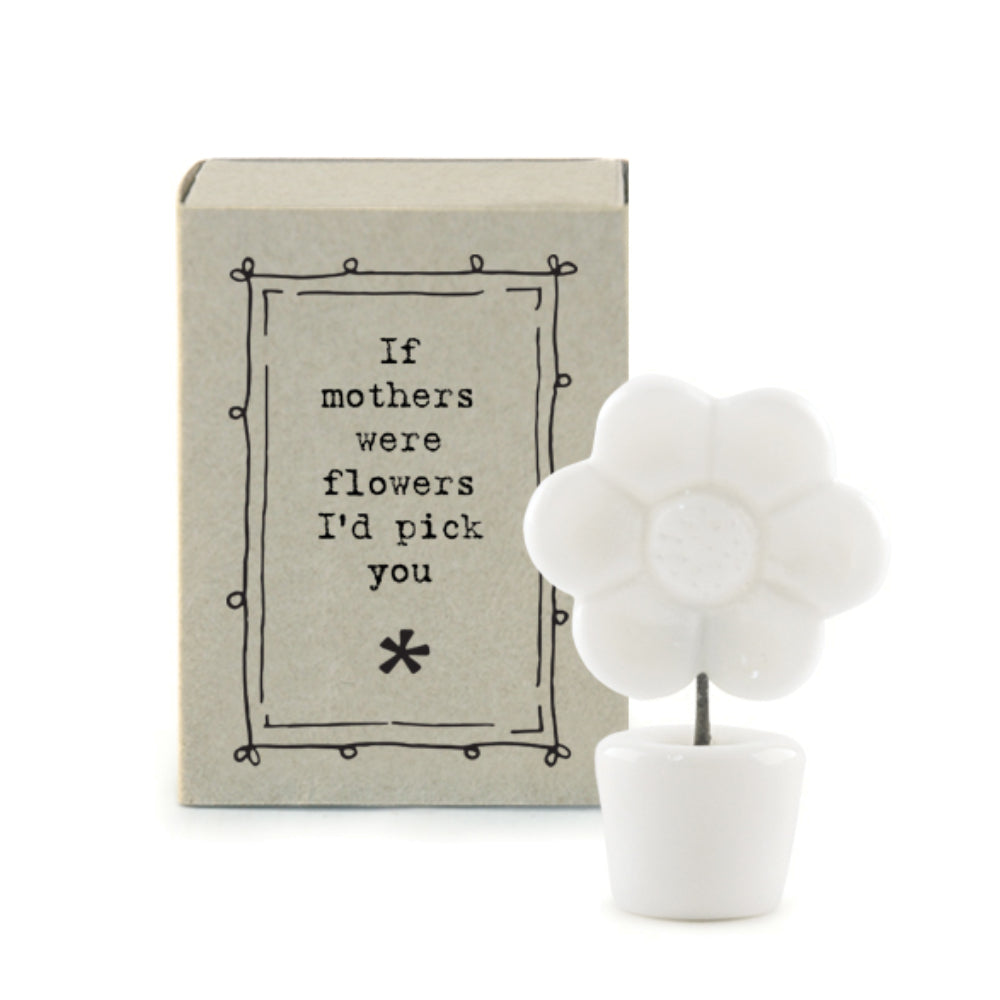 Mini Ceramic Flower in a Pot Ornament in a Gift Box | Cracker Filler Gifts