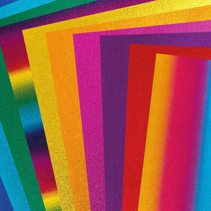 10 Assorted Sheets of A4 Metallic Rainbow Craft Foam - 2mm Thick