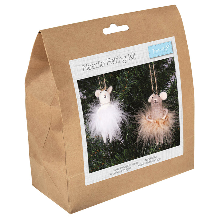 Fairy Mice Duo | Needle Felting Kit | Complete Christmas Craft Kit