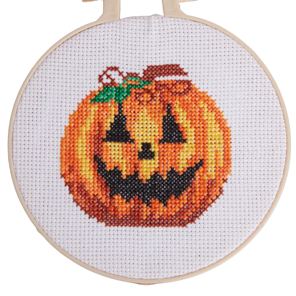 Spooky Pumpkin | Halloween Cross Stitch Kit | Make Your Own Autumn Crafts