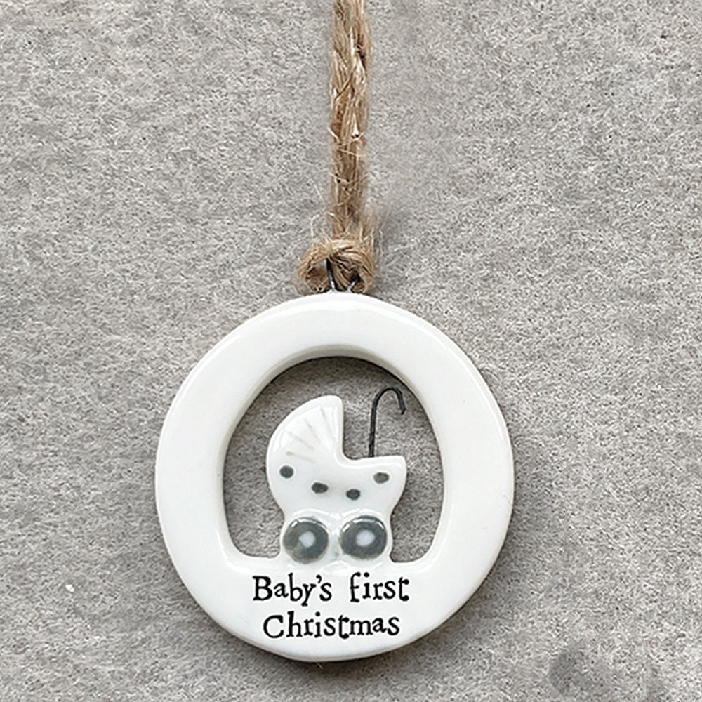 Baby's First Christmas | Little Ceramic Ornament | Cracker Filler | Mini Gift