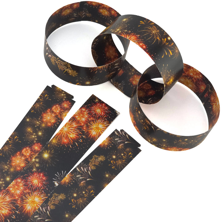 30 Reusable Paper Chains | The Sky at New Years Eve | No Glue Needed | 2.5m