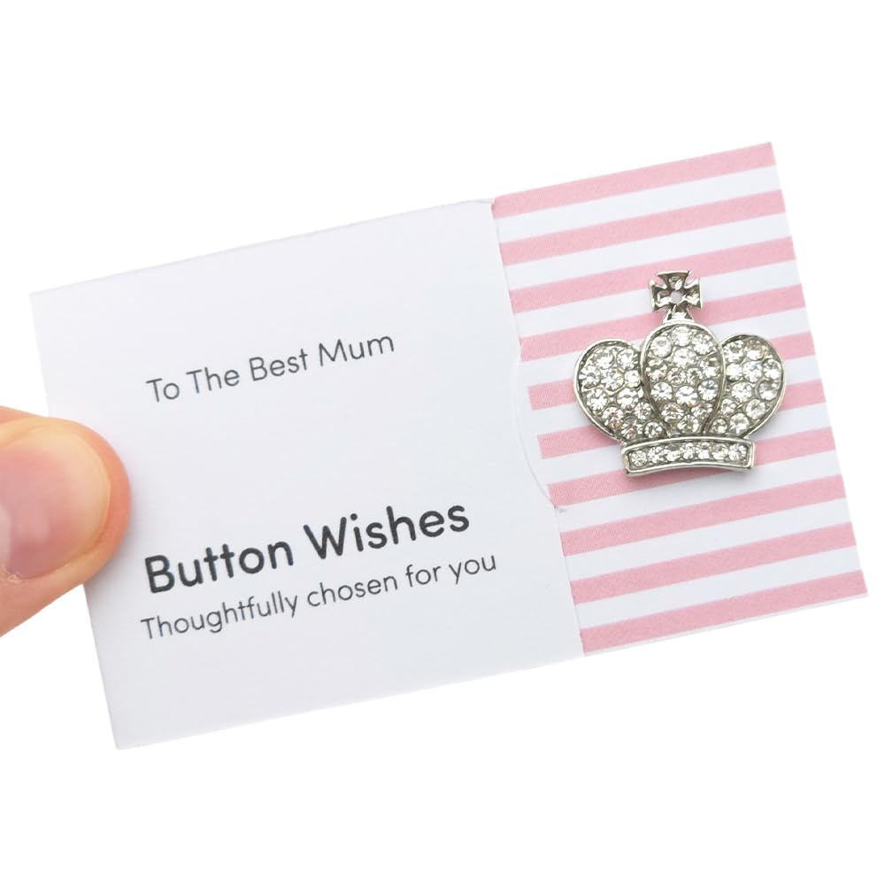 To The Best Mum | Diamante Crown | Button Wishes Sew On Token | Cracker Filler