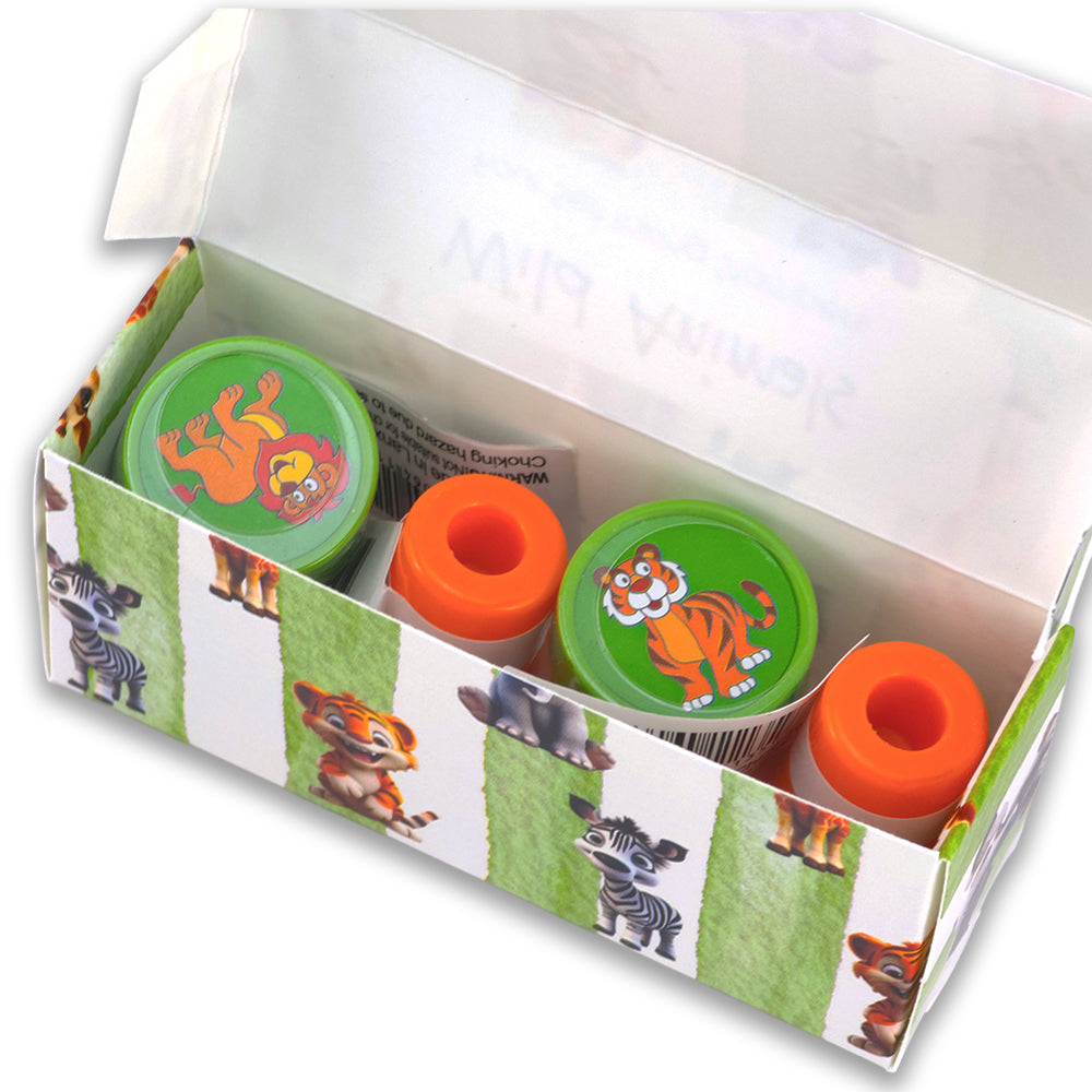 Wild Animals | 4 Self Inking Stampers for Kids | Cracker Filler | Party Bag Gift