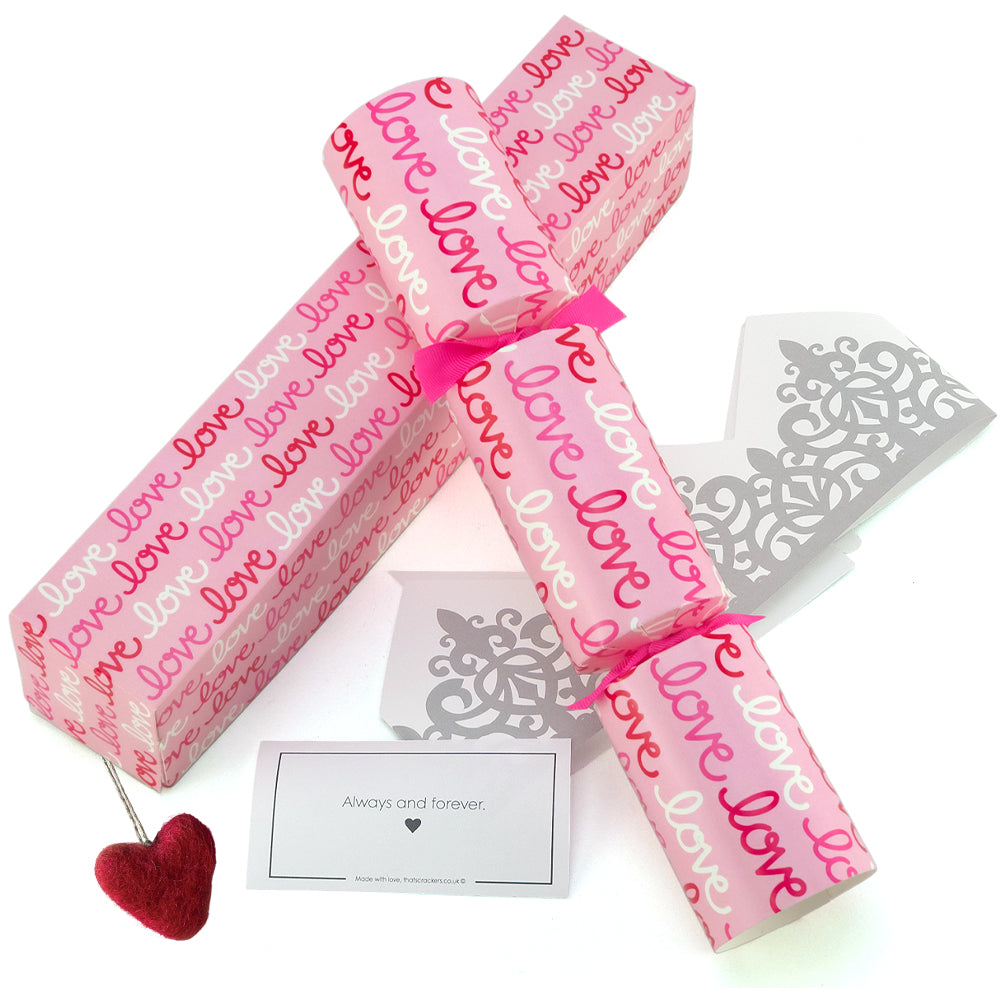 Love Love Love | Single Filled Valentine's Day Cracker | Choice of Gifts