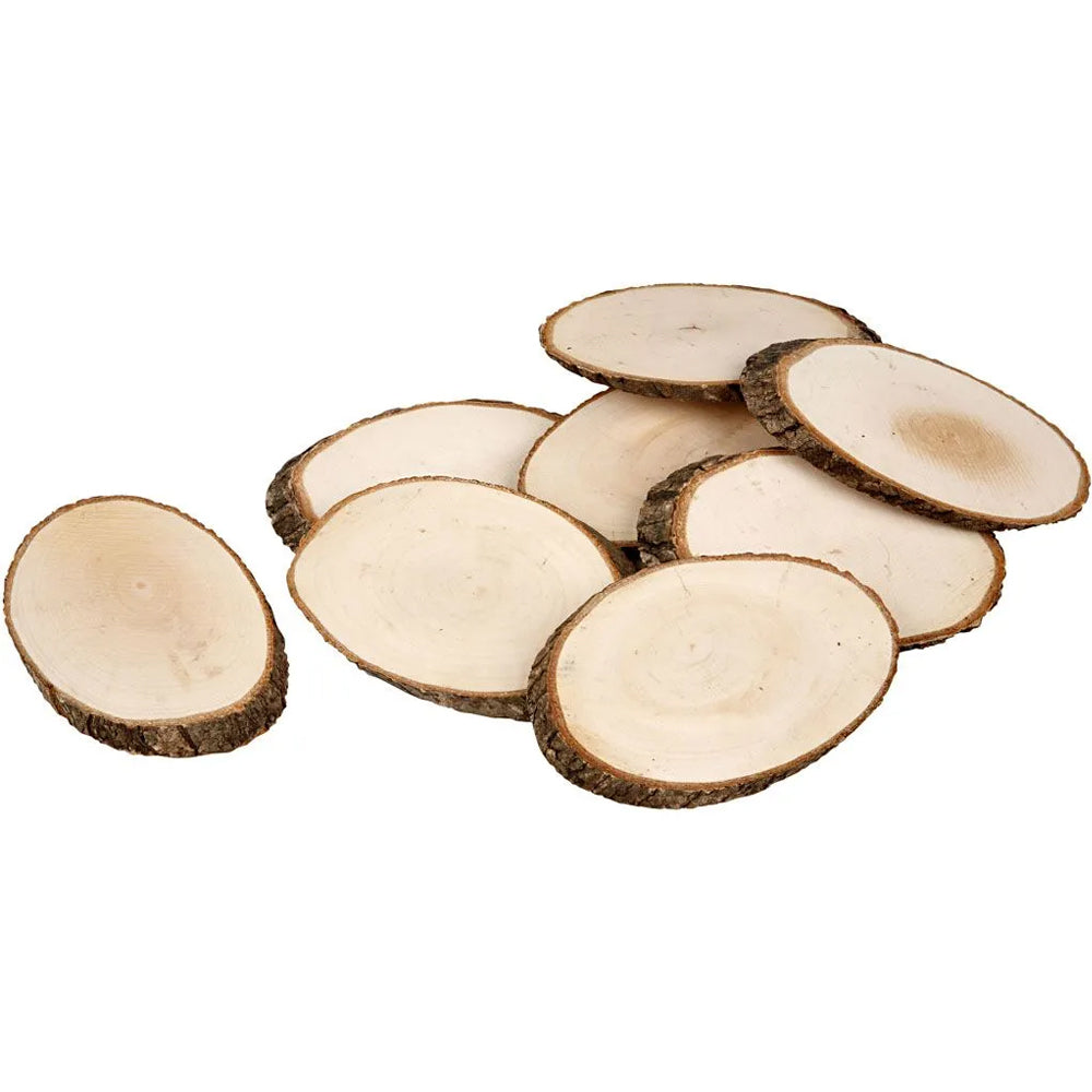 12 Pack 12.5cm Oval Natural Wood Slices for Floristry Crafts