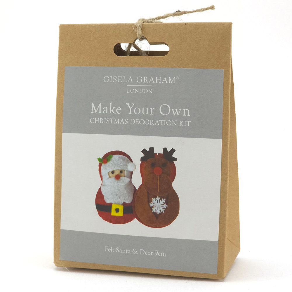 Santa & Rudolph | Hanging Christmas Ornaments | Complete Sewing Own Craft Kit