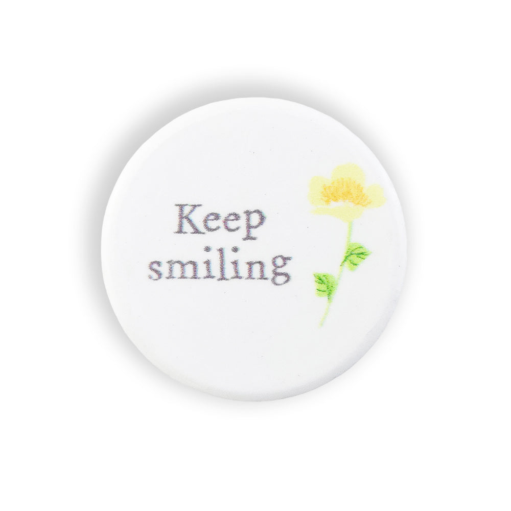 Keep Smiling | Floral Ceramic Mini Token | Mini Gift | Cracker Filler
