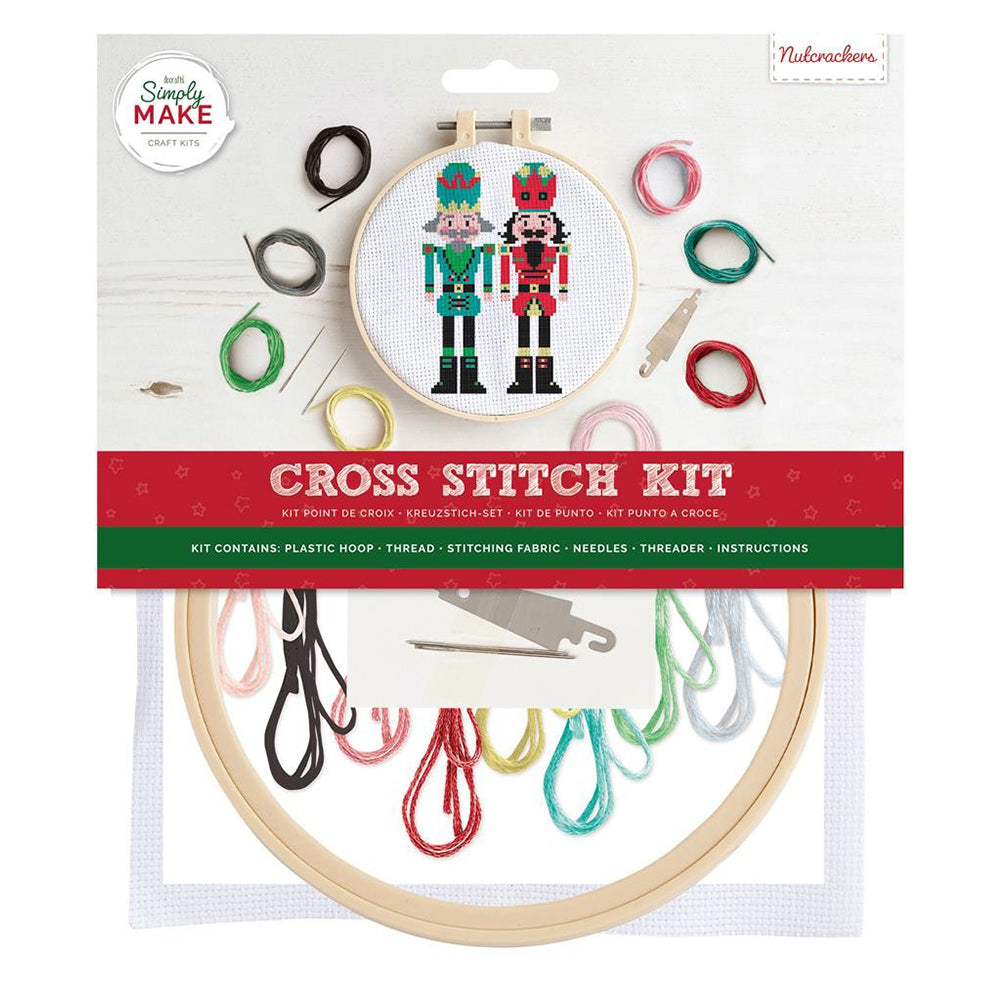 Christmas Nutcracker | Complete Cross Stitch Kit | 20cm Hoop