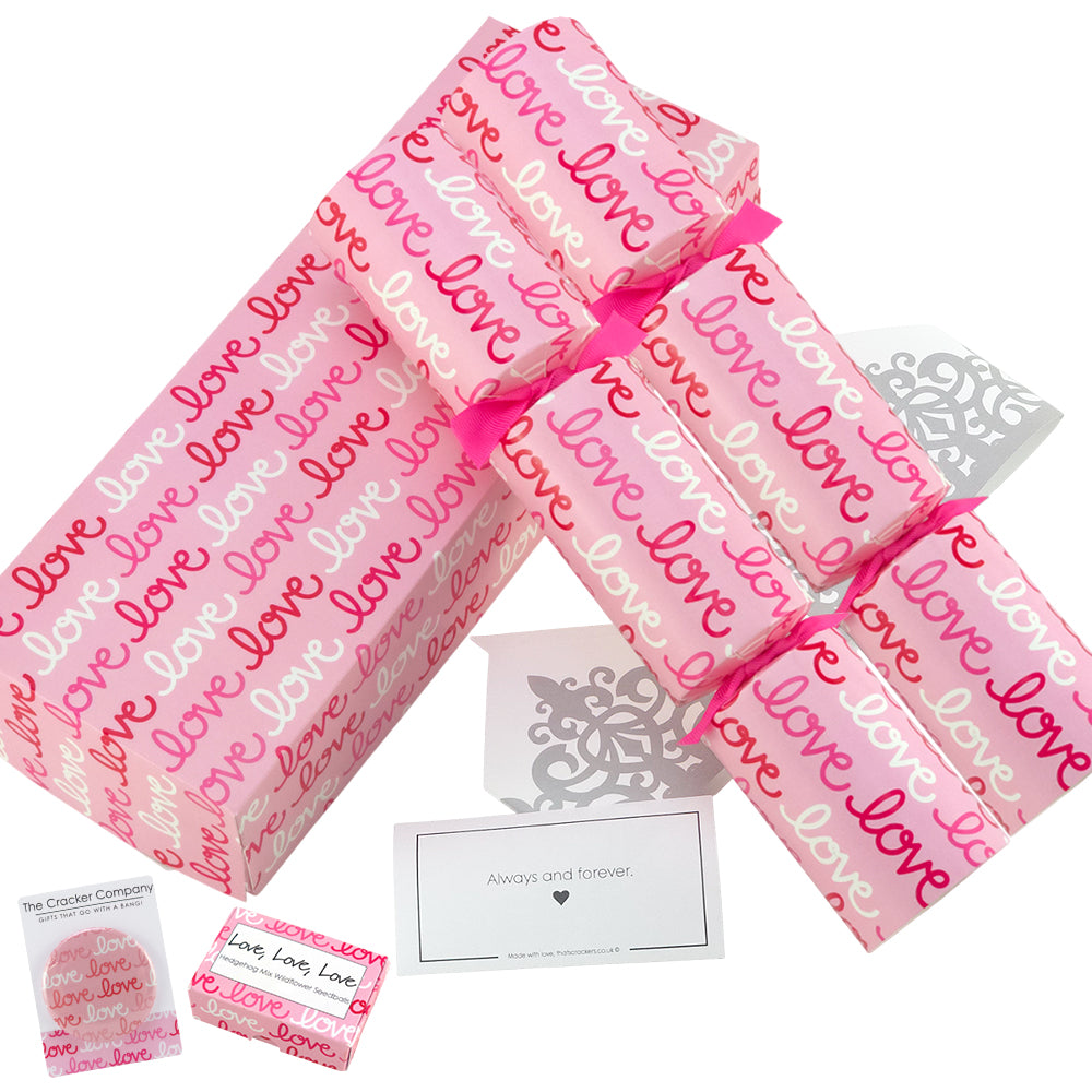 Love Love Love | Pair of Filled Valentine's Day Crackers | Choice of Gifts
