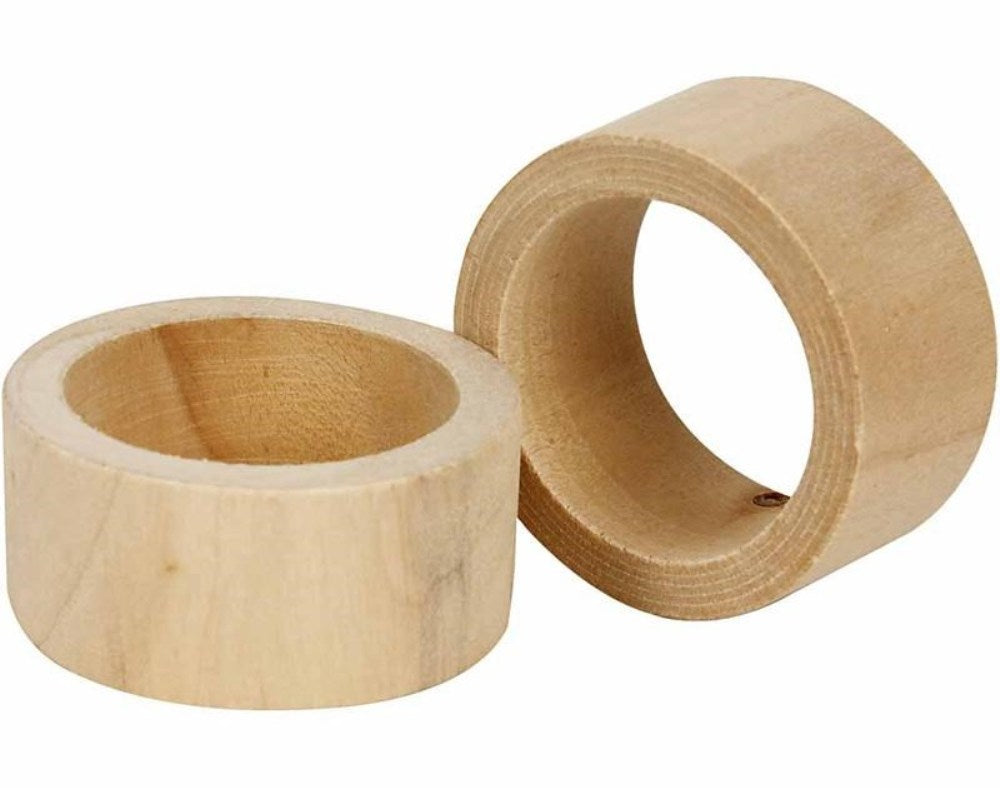 6 Plain Wooden Napkin Rings to Decorate for Christmas Crafts
