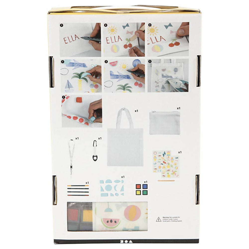 Summer Fun | Complete Fabric Painting Kit | Makes Four Textile Items